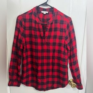 Plaid Long Sleeve Blouse
